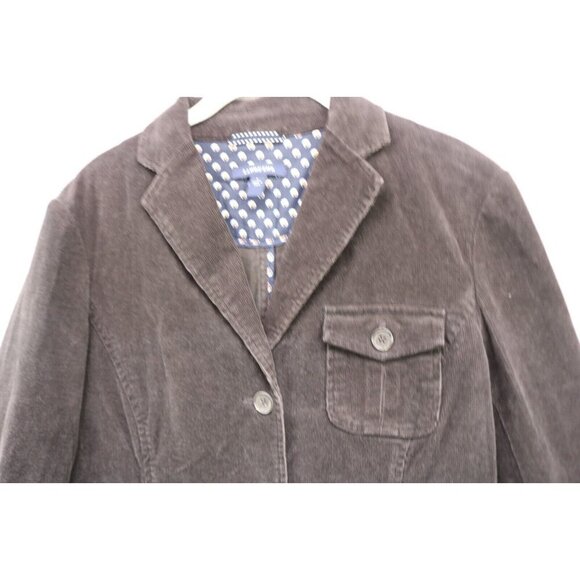 Land's End Women's Brown Corduroy Blazer-Pockets-Size 8-Three Buttons-Business - Picture 6 of 13